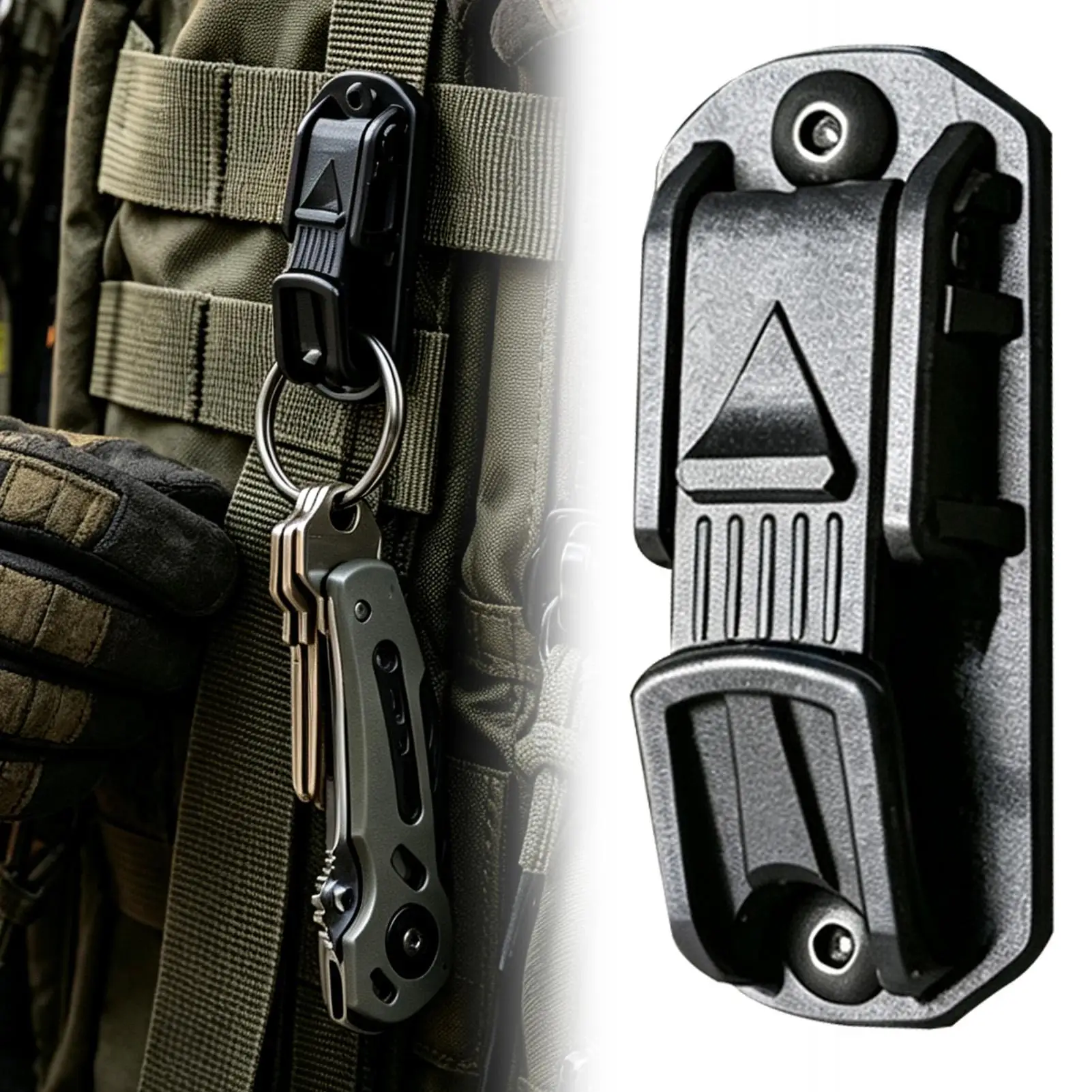 Belt Key Clip Multifunctional Carabiner Hook Buckle Black Carabiner for Rescue Survival Outdoor Camping Hiking Backpacking