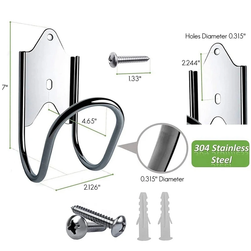 Garden Hose Holder Heavy Duty Garden Hose Hanger Wall Mount For Water Hose, Extension Cords, Air Compressor Hose