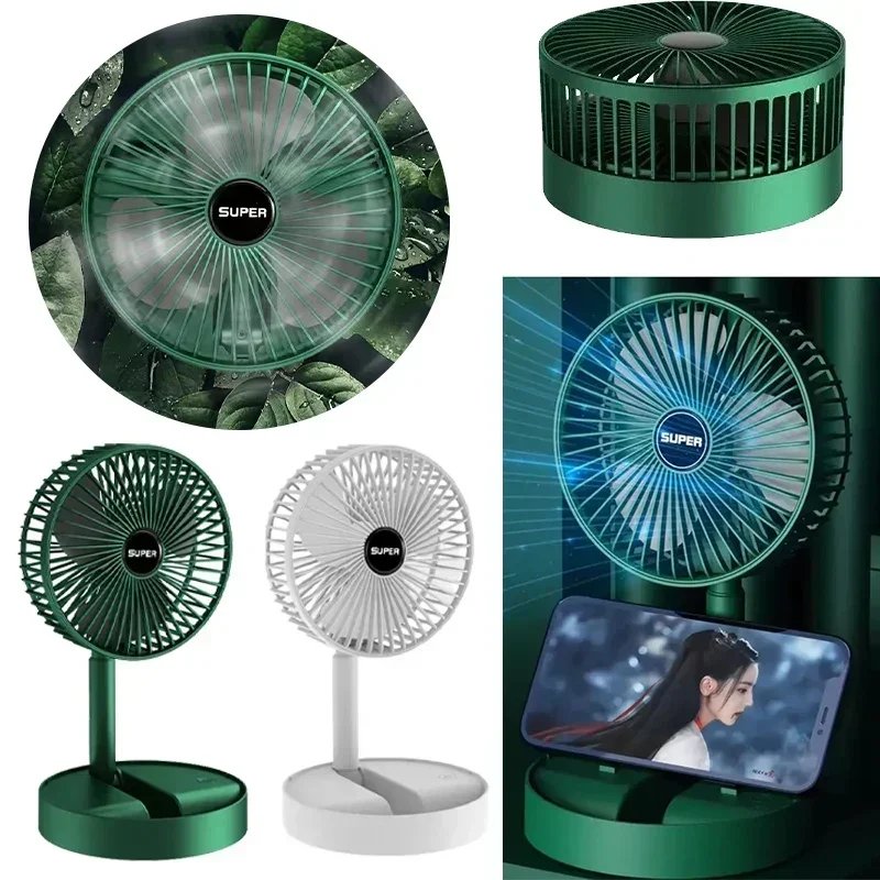 2026 Desktop Fan Charging Model, Long Endurance USB Foldable Mini Retractable Fan, Dormitory Portable Desktop Electric Fan