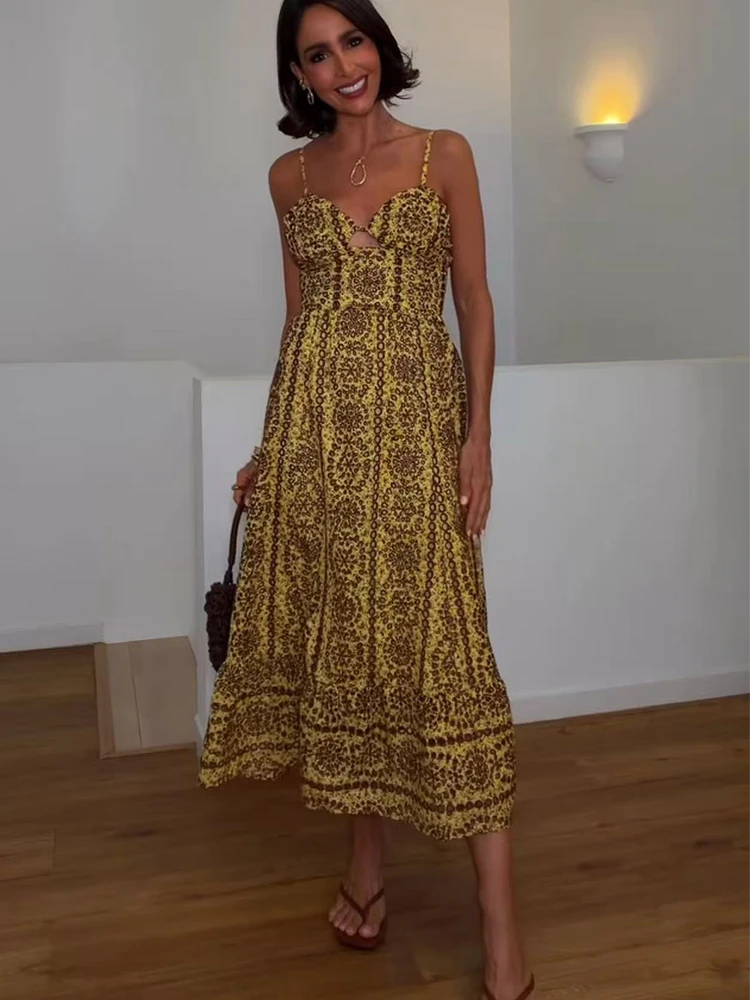 Women Embroidery Hollow Out Dress Summer Sexy Backless Midi Dresses 2026 New Female Holiday Beach Dress Vintage Elegant