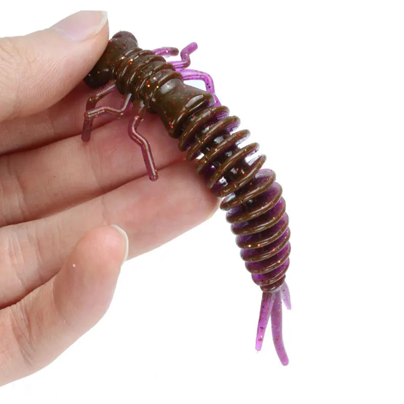 Mrlurion 20 قطع 1.2 جرام 3 جرام 6 جرام صيد السمك الطعم الناعم يرقة طعوم لينة السحر الاصطناعي دودة الصيد سيليكون باس بيونيك الطعم #4