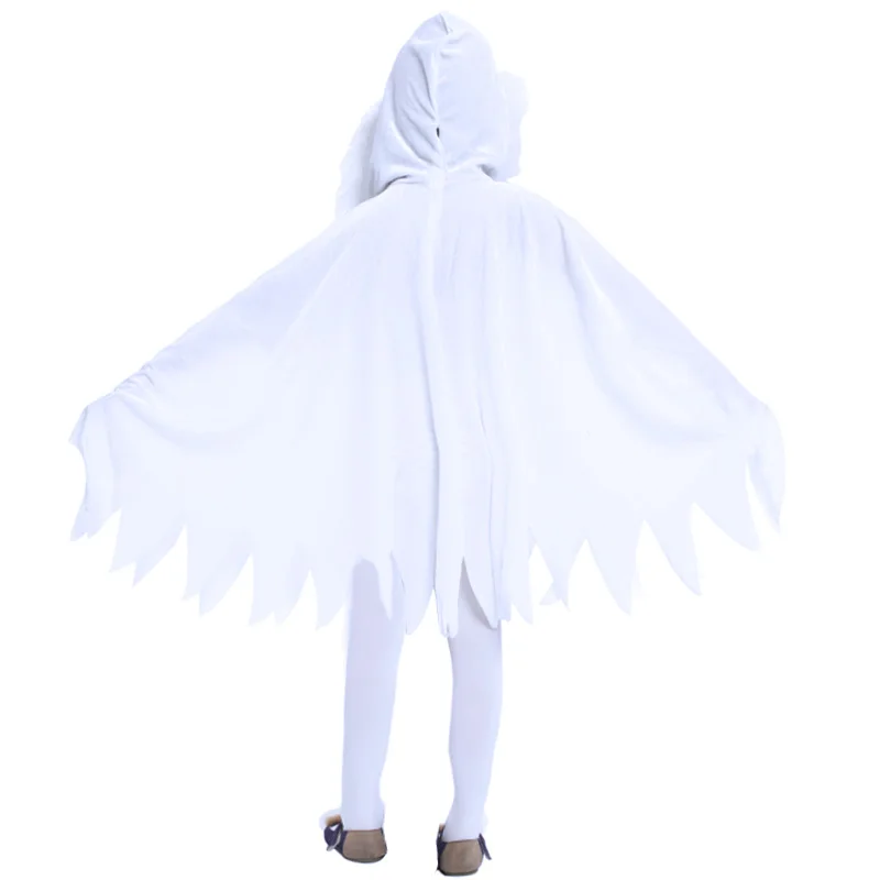 Halloween Ghost Costumes For Kids Girls Boys Cosplay Hooded Cape Jumpsuit Scream Spooky Trick or treating Party Clothes