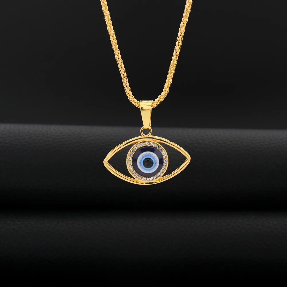 Nwe Vintage Eye of Fortune Pendant Necklace for Women steel and titanium Personality Gothic Chain Necklaces Jewelry Gift