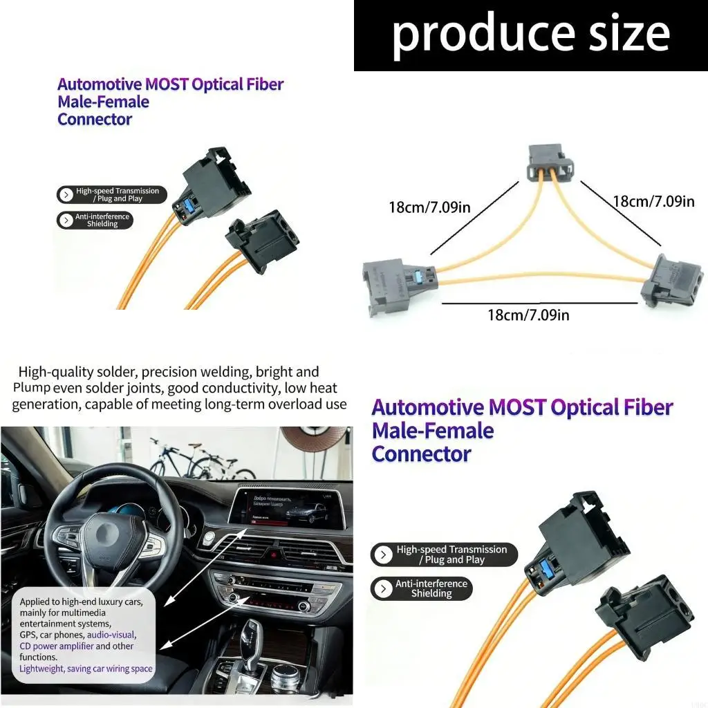Car Sound Fiber Bypass Connector 20cm Length 20cm MOST Loop Fiber Adapter Suitable for Multiple Systems New