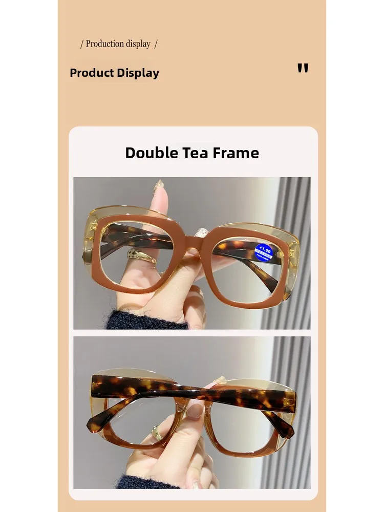 Kacamata Baca Bingkai Besar Anti Cahaya Biru untuk Miopia dan Hyperopia Kacamata Baca Faionable dan Sli untuk Usia Menengah ...