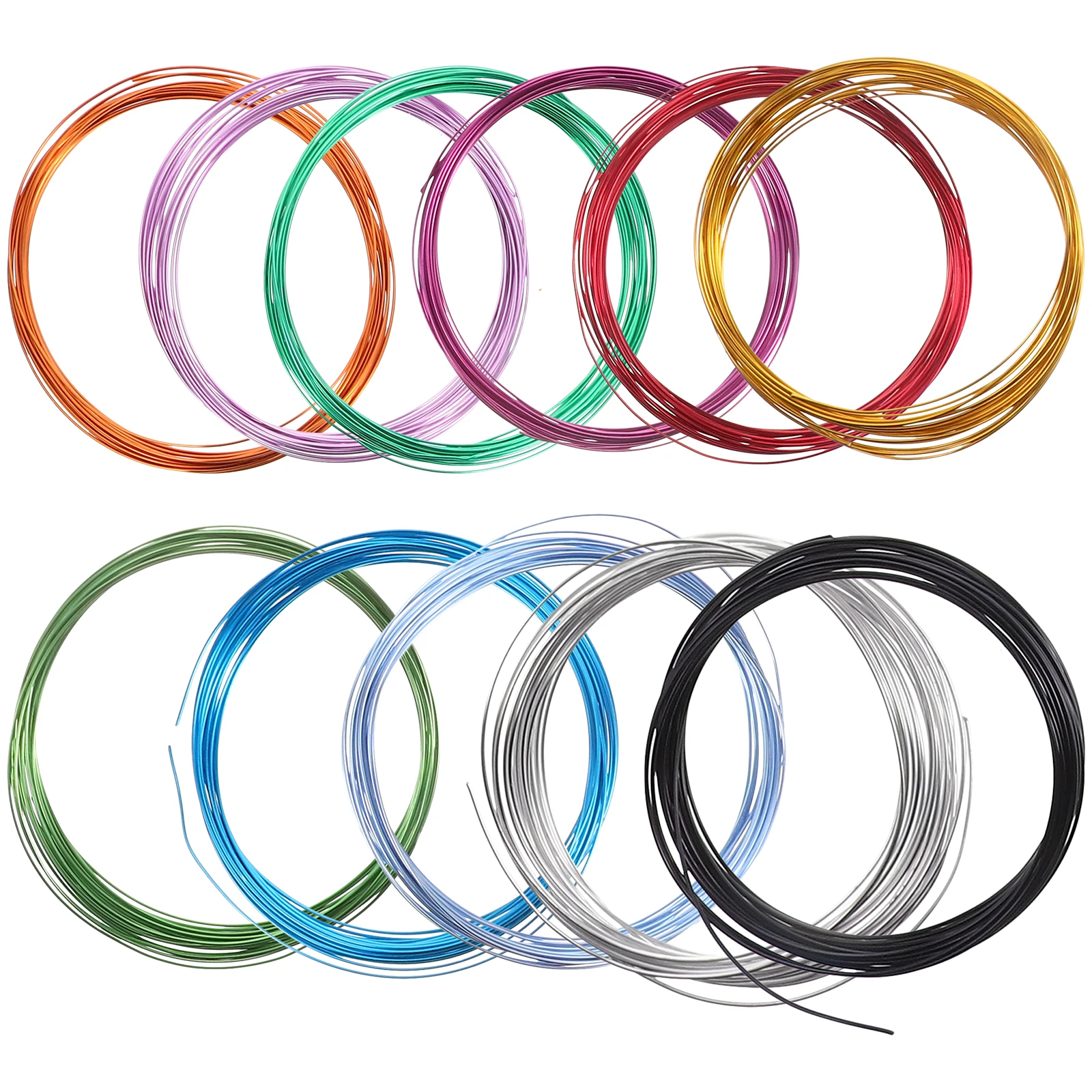 12 Rolls Aluminum Wire Bonsai Craft Accessory Cuttable Diy Wire Multi Function Jewelry Making Anodized Durable
