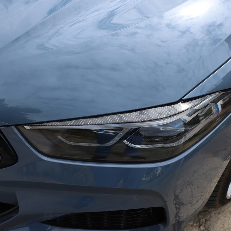 

For BMW 8 Series G14 G15 G16 2019-2023 Soft Carbon Fiber Car Forward Headlight Eyebrow Decorative Sticker Car Accessories