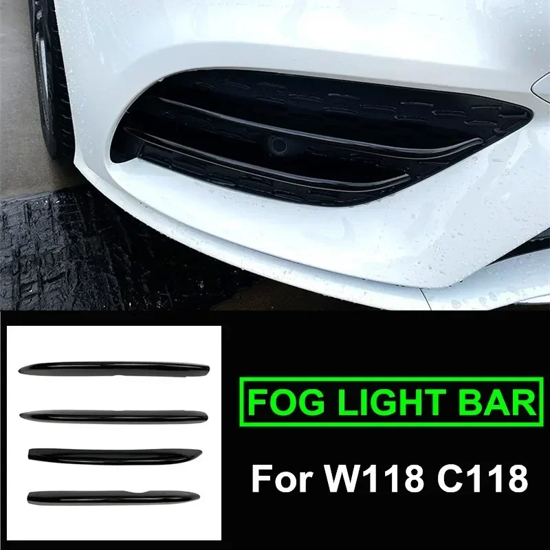 for Mercedes Benz CLA C118 CLA200 CLA250 W118 2020 2021 Front Bumper Fog Lamp Trim Cover Grille Sticker Accessories Body Kit