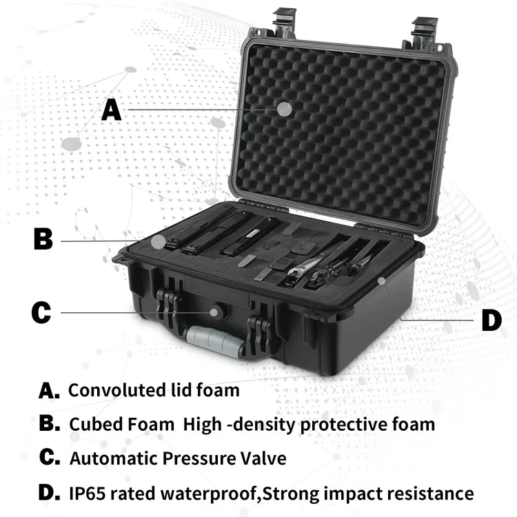 Large Waterproof Shockproof Hard Case For Equipment Storage