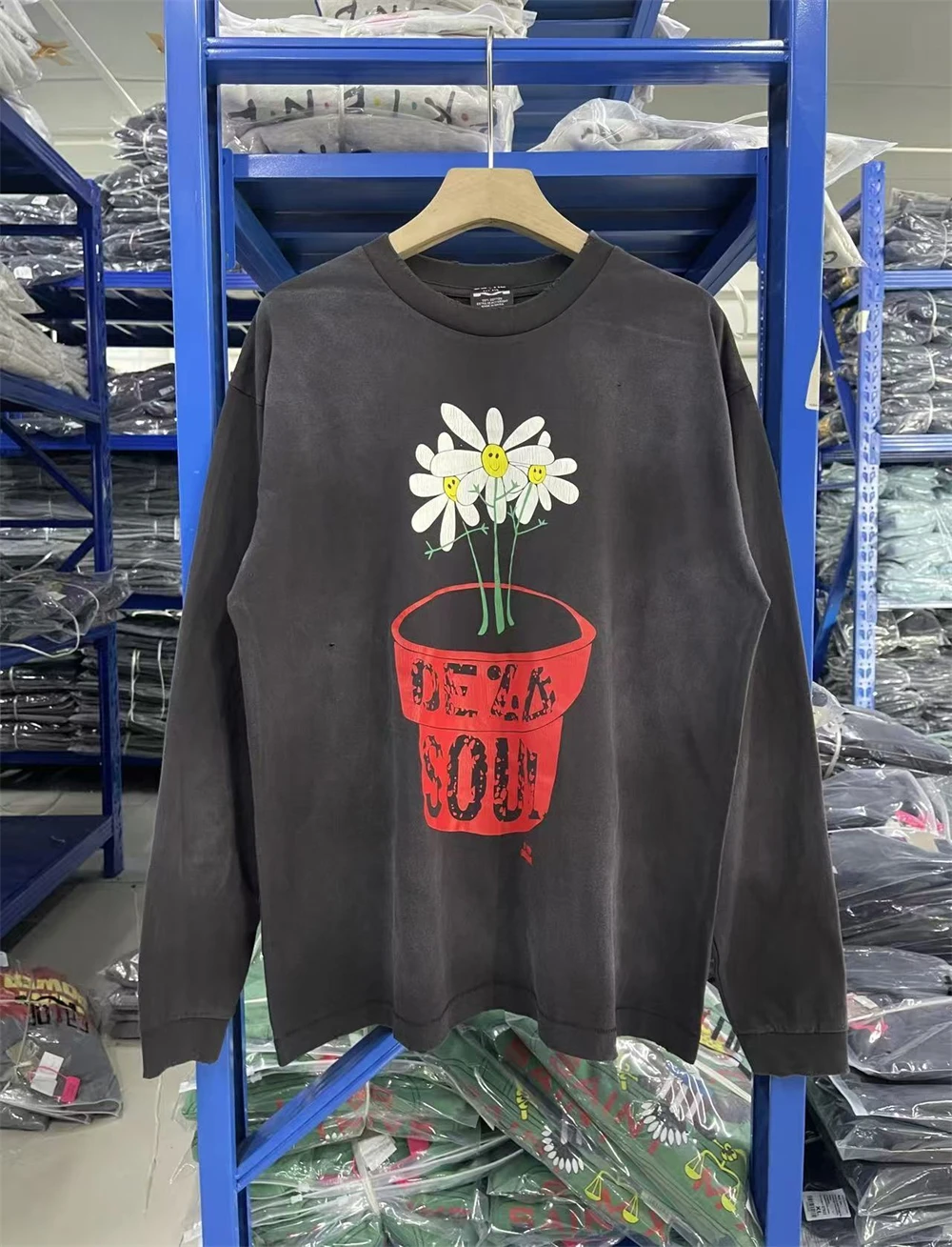 Washed Vintage Saint 25SS De La Soul Is Dead Long Sleeves T Shirt Men Women High Quality T-shirt