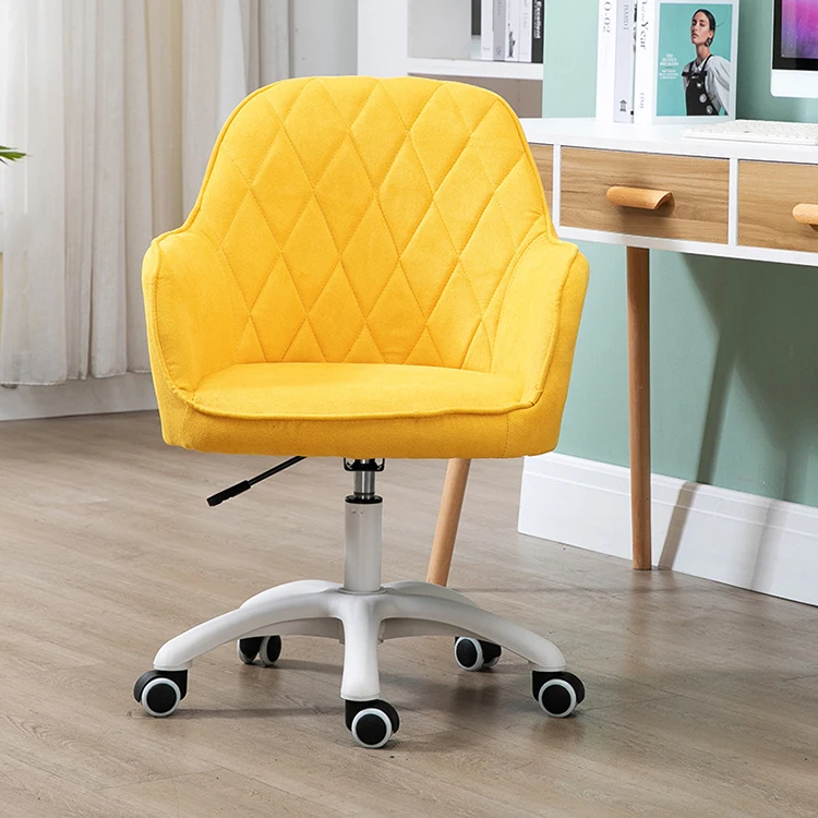 ！@Nordic Style Office Chair Study Cloth Art Computer Chair Rotating Lift Comfortable Fabric Breathable Backrest Fabric Chair