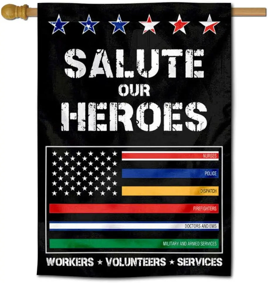 Salute Workers Services Thin Line Flag and Front Line Workers Banners