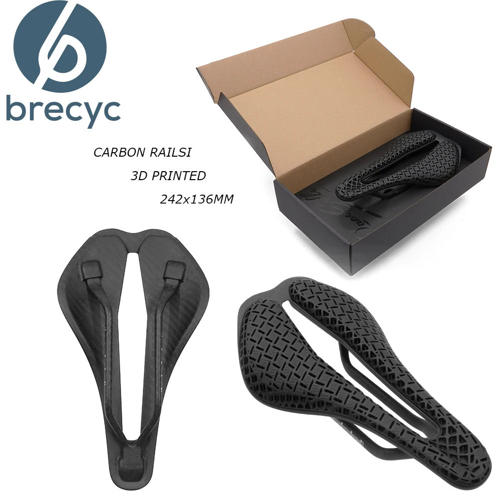 Carbon Saddle for 3D Printed Honeycomb Hollow Comfortable Breathable,Carbon Shell MTB/Road Racing Bike Cycling Seat,136x242mm