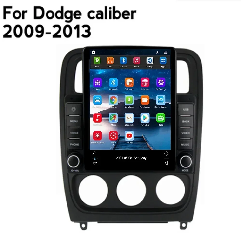 For Tesla Style 2Din Android 13 Car Radio For Dodge Caliber 2009-2013 Multimedia Video Player GPS Stereo Carplay DSP RDS Camera