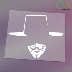 Car decoration stickers with V-shaped hate team masks, cartoon body stickers, electric motorcycle stickers