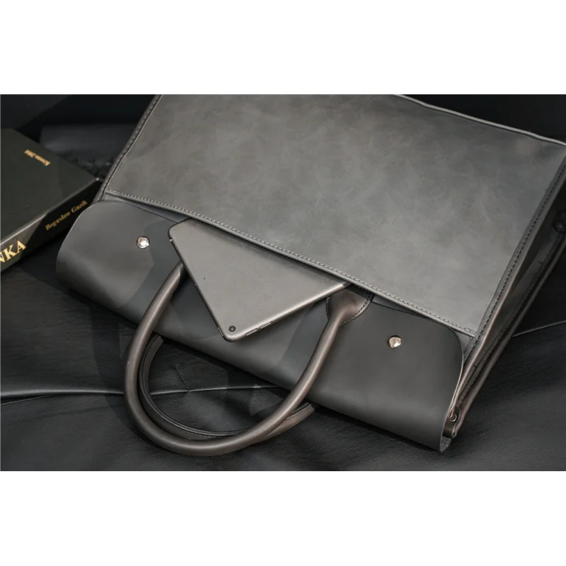 Large Capacity Handbag Briefcase Retro Men's Shoulder Bag Crossbody
