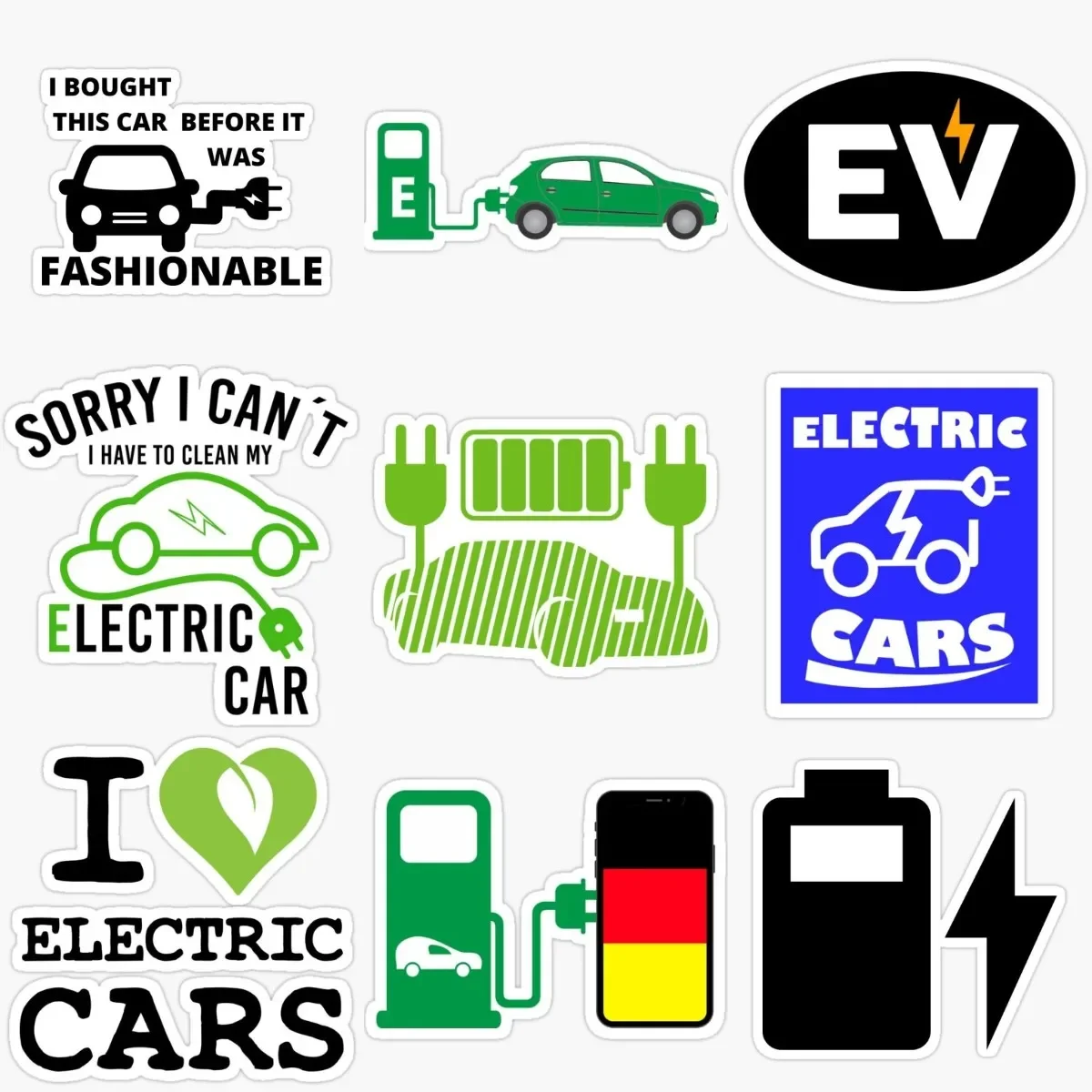 Zero Emissions Electric Vehicle EV Owner Logo Creative PVC Stickers Accessories for Decorate Car Table Wall Off-road Van Suv