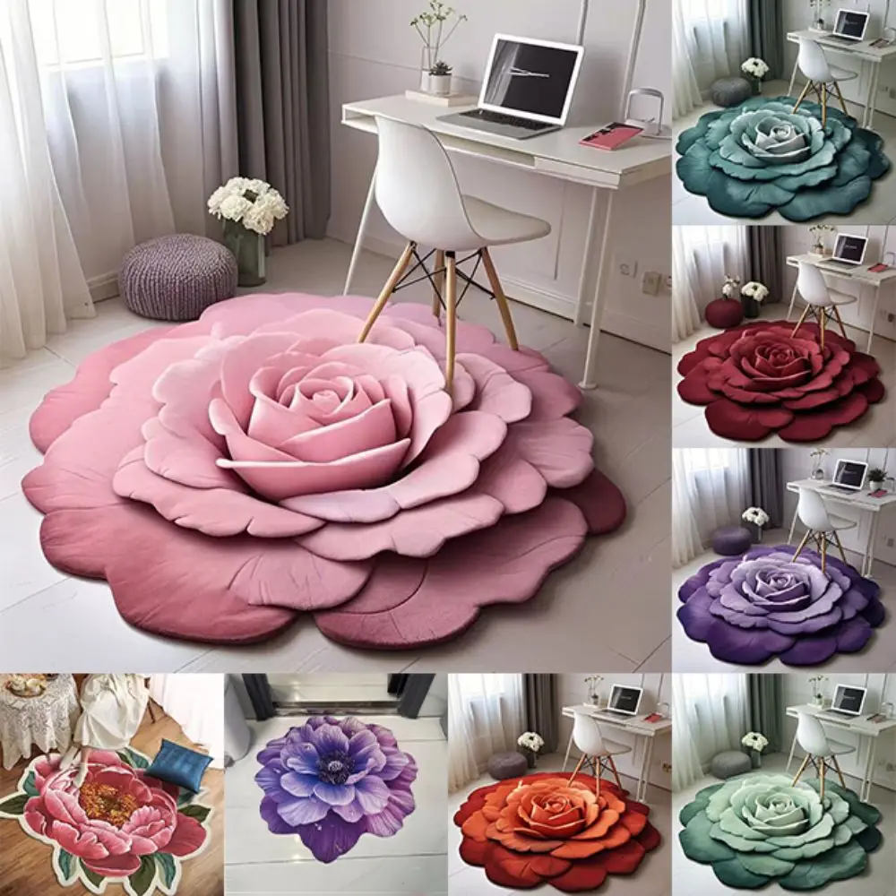 

Детский ползающий ковер специальной формы с цветком, пасторальный подсолнечник, пион, напольный коврик, мягкая нескользящая дверная прокладка, гардеробная