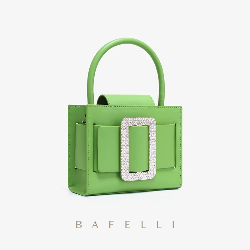 BAFELLI 2023 NEW FASHION PINK HANDBAG SHOULDER BOXY MINI ORIGINAL BAG CASUAL WOMEN\'S PURSE LUXURY BRAND DESIGNER LEATHER