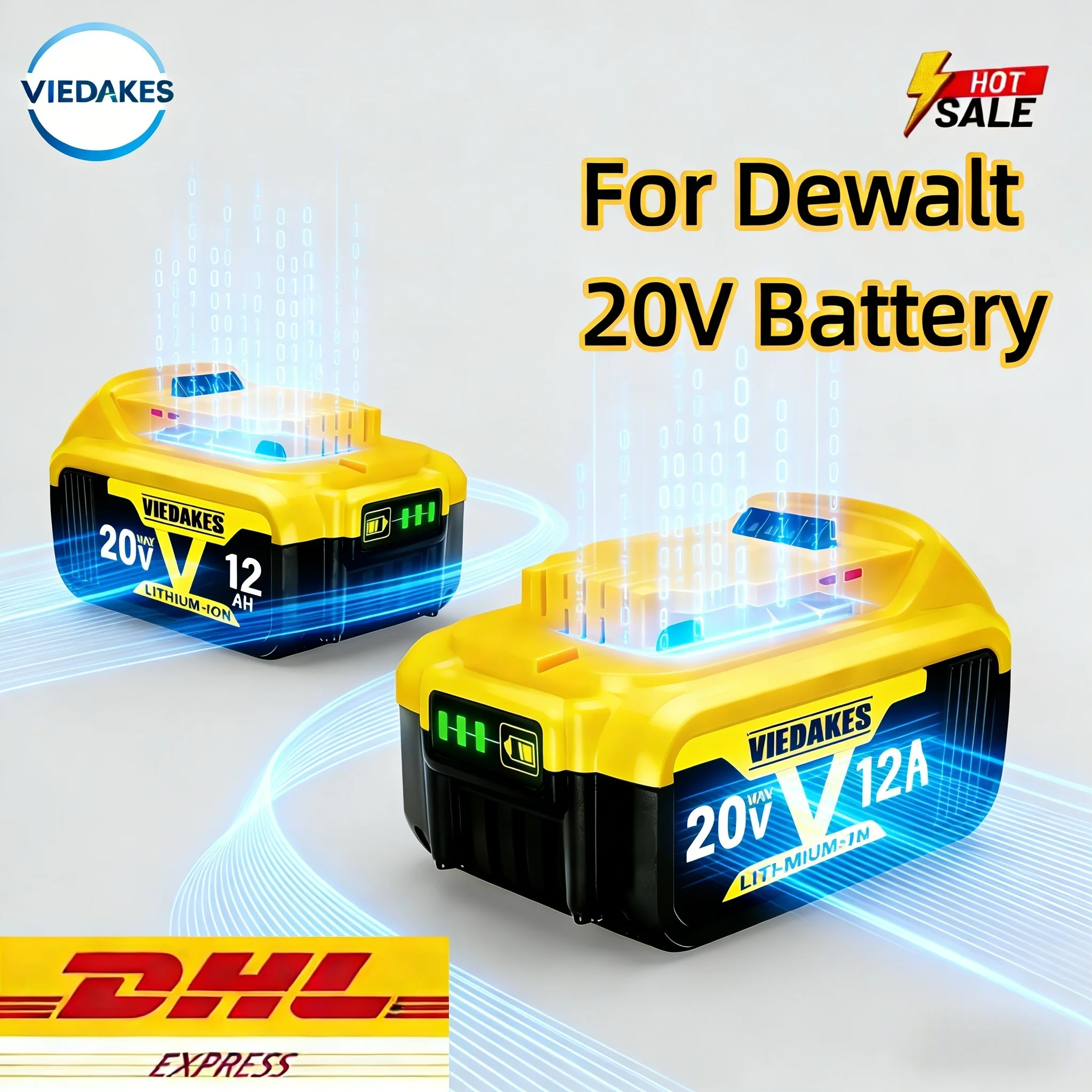 

✅20V 12Ah Battery for DeWalt power Tools DCF887 DCG405DCD791 DCF922 20V Lithium Battery Replacement⚡very good tool battery