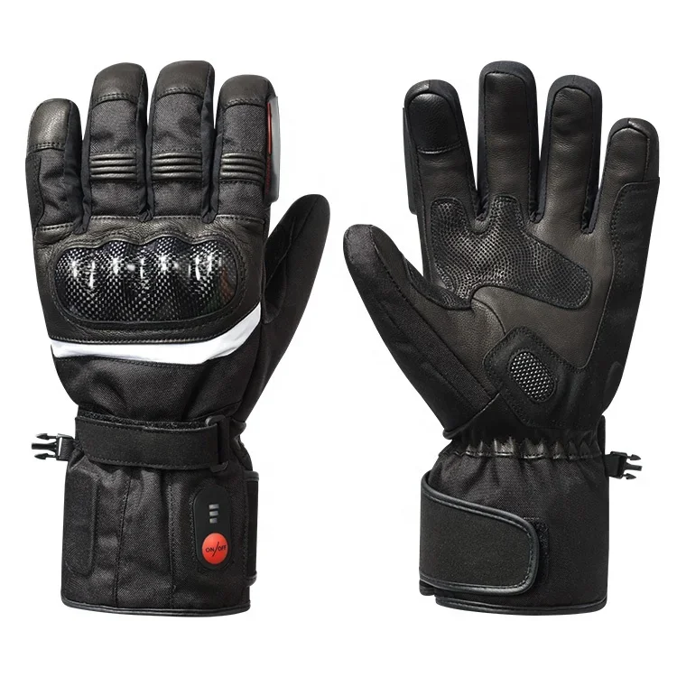 

Men Women Winter Waterproof Insulated Split Finger Ski Electric Heated Motorcycle Racing Gloves