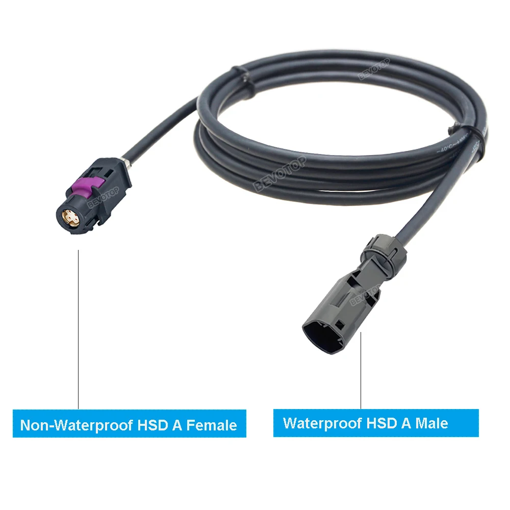 BEVOTOP 4 Pin Waterproof HSD Code A Male to Non-Waterproof HSD A Male / Female LVDS Cable High Speed 4 Core 535 Wire Harness