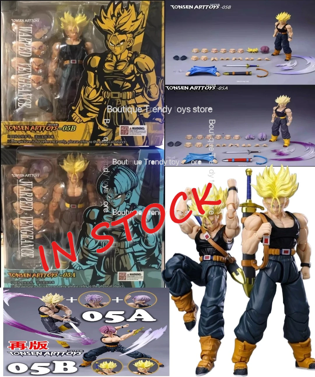 

In Stock Tonsenarttoys Kamione Trunks 05a 05b Figure Dragon Ball Z Super Saiyan SSJ SSJ2 Trunks Anime Action Figures Models Toy
