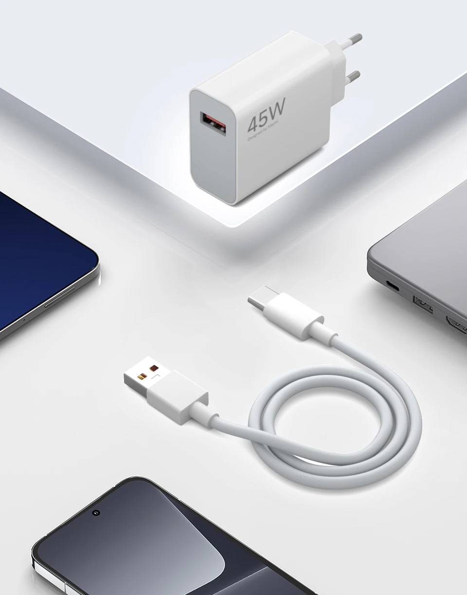Cargador Original Xiaomi Redmi de 45W, Adaptador de Carga Rápida EU de 33W 18W 27W, Cable Tipo C, Mi Poco M7 X7 K40 Note