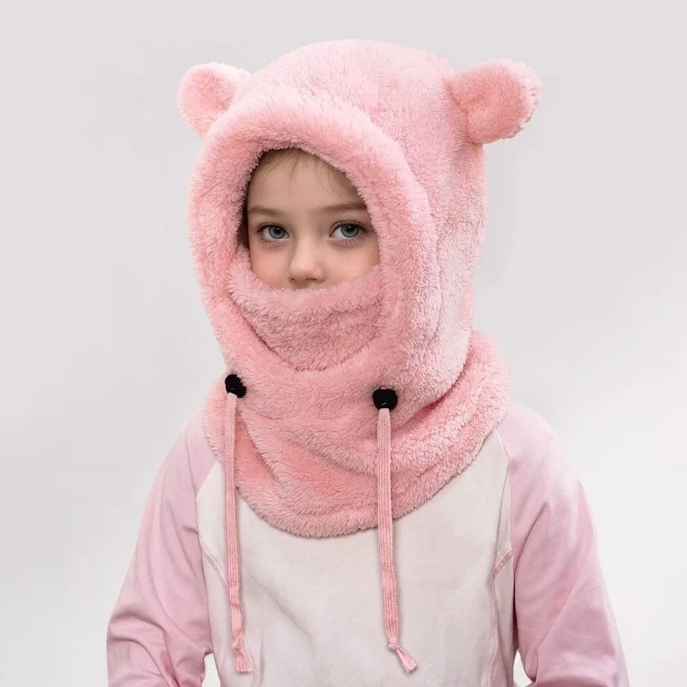 Ear Protection 3 in 1 Winter Helmet Hat Soft Mask Scarf Balaclava Hat Windproof Plush Integrated Hat Outdoor