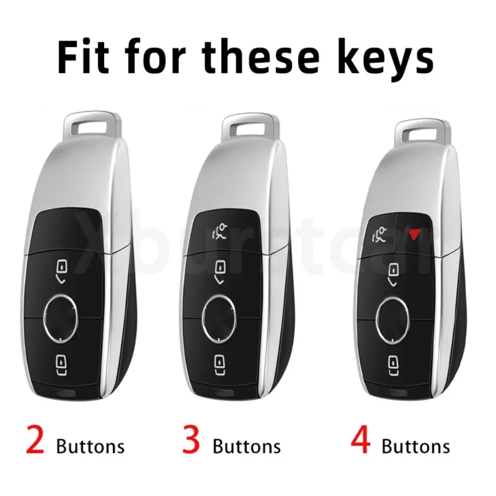 2/3/4 Buttons TPU Car Key Case Cover Auto Shell Fob for Mercedes Benz E C S GLC Class E200 E400 E63 W213 S550 S560 C260 A200