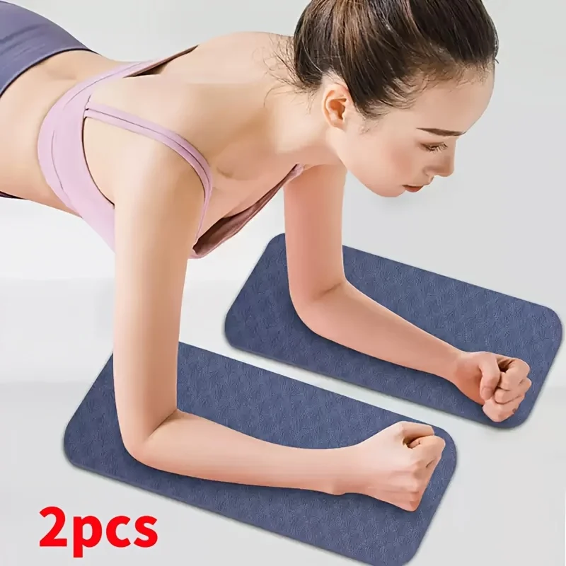 Thickened Plank Support Pad, Ab Wheel Fitness Mat, Portable Non-Slip Small Mini Yoga Mat - 2-Pack