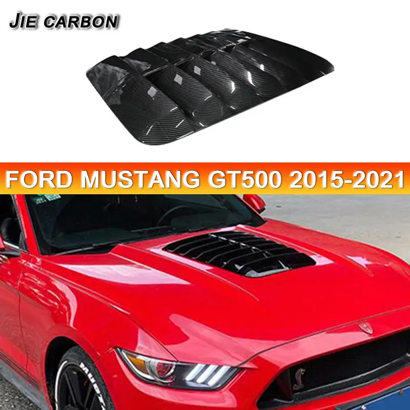 High Quality Carbon Fiber Front Bumper Engine Hood Vent Cover Machine Cover Fits For Ford Mustang GT500 2015-2020