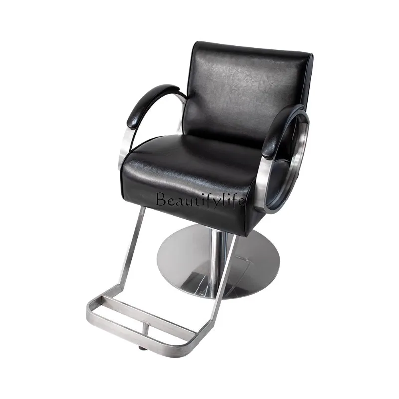 

Stainless Steel Barber Chair Hairdressing Shop Hair Cutting Modern Hair Salon Perm Simple