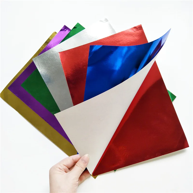 6Sheets A4 Mixed Color Mirror Foil Cardstock Card Making DIY Material Sparkling Cardboard Scrapbooking Gift Wrapping Box