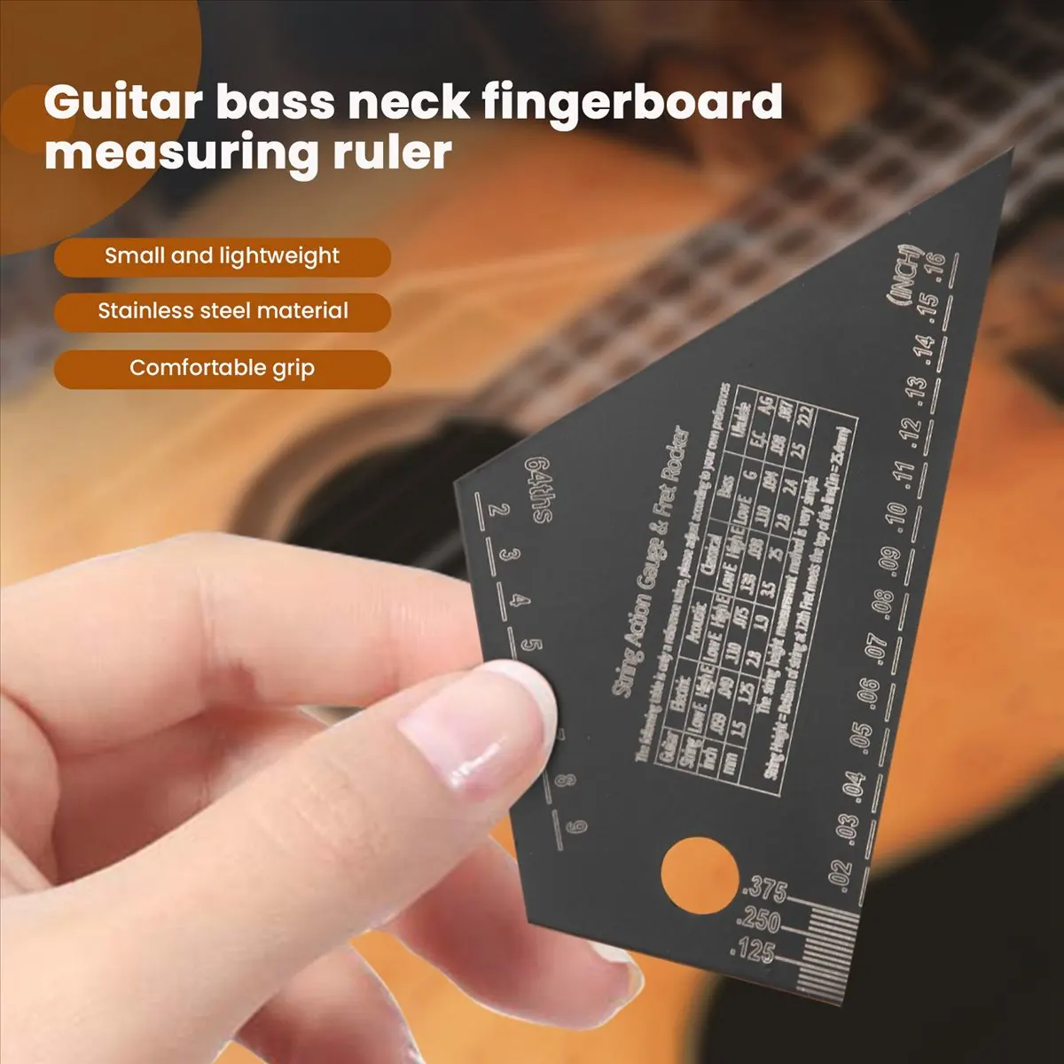 AA820 Superior Fret Leveling Tool Guitar Neck Fingerboard Measuring Ruler Stainless Steel Fret Rocker Guitar Luthier Tool