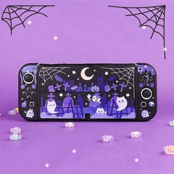 Black Ghost Cartoon Case For Switch OLED Cute Dock Case + Hard PC Protect Cover Accessories Kit for Nintendo Switch OLED Console