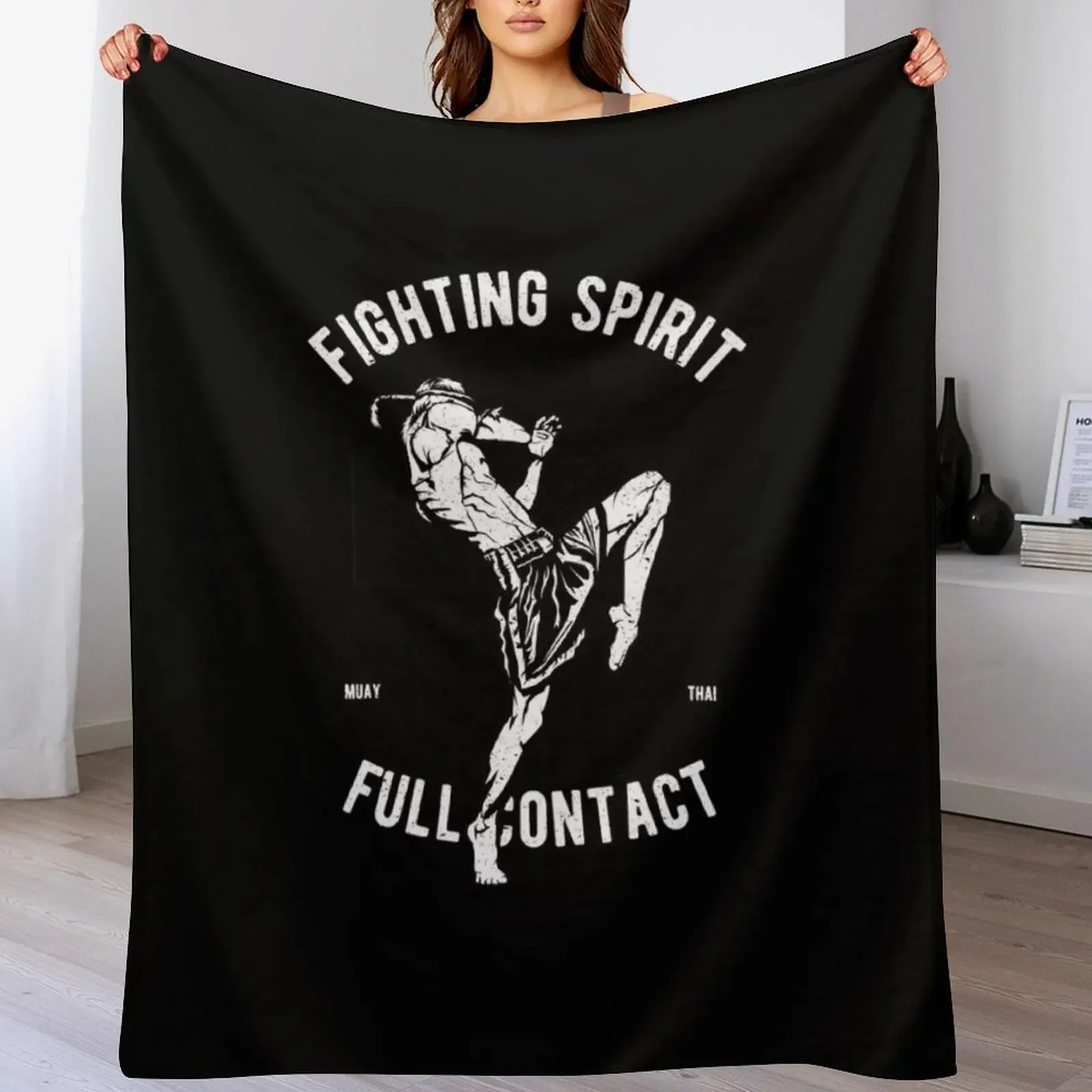 

Fighter - Muay Thai Essential Throw Blanket Personalized Gift Flannels For Sofa Thin funny gift Blankets
