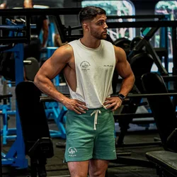 Summer new male Gym Running Training Bodybuilding Cotton Tank Top Joggers Outdoor Sports Fitness Elastic Vest Training Clothes