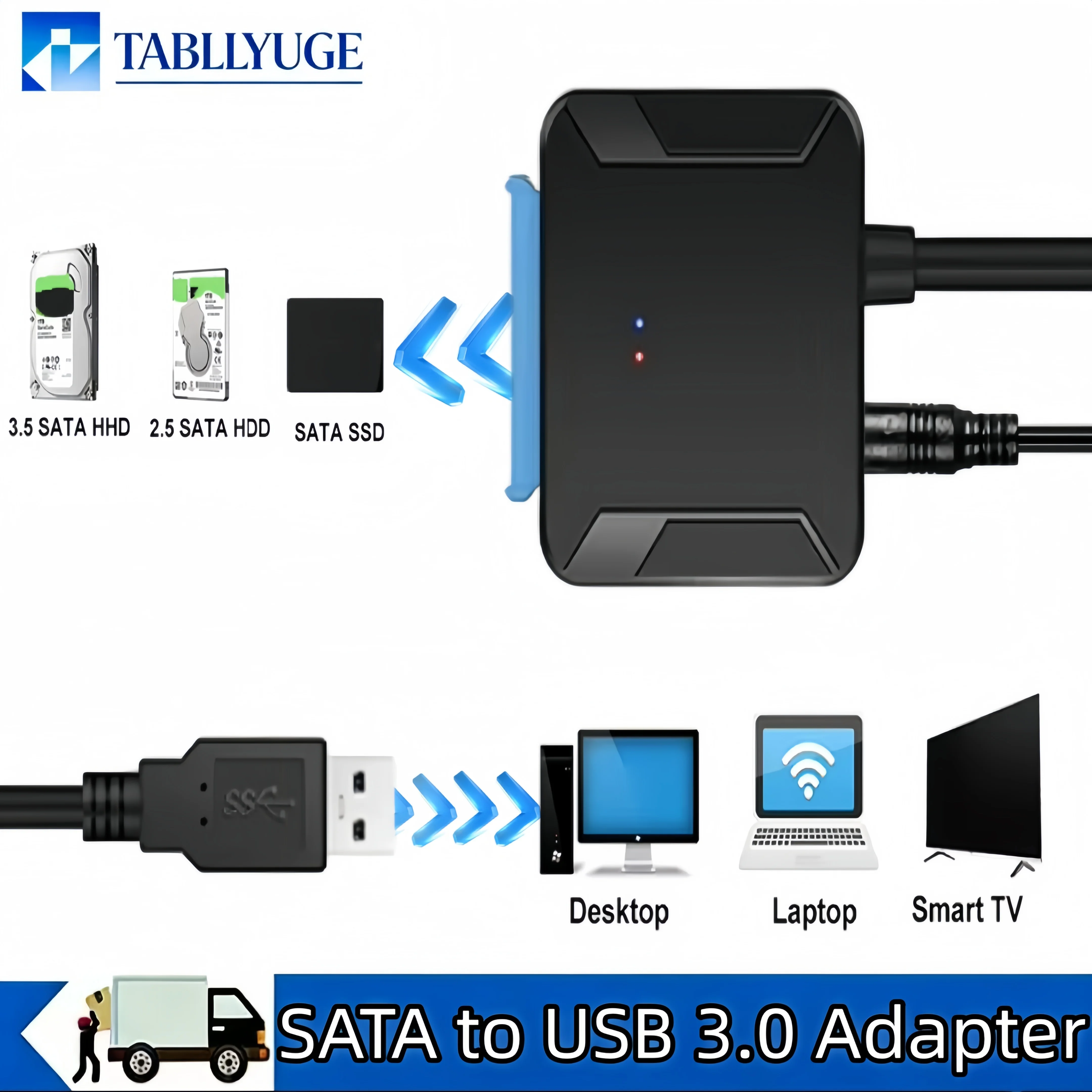 USB 3.0 to SATA3 Hard Drive Easy Drive Cable 2.5-Inch Mechanical Solid-State universal Adapter Seagate Western Digital SSD Hard