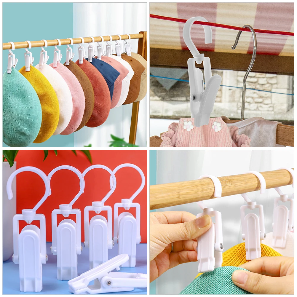 

20 Pcs Curtain Clip Hanging Clips Hook Single Clothes Swivel Plastic Small Coat Hooks Hat