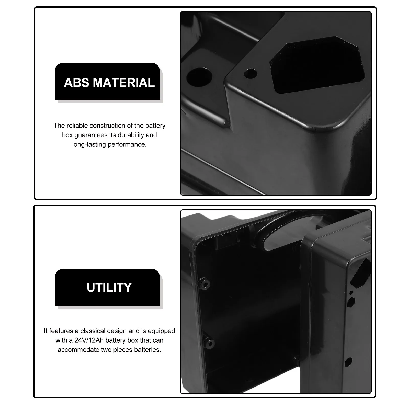 

Wheelchair Battery Storage Box Plastic Electric Wheelchair Battery Container Holds 2X 12V 12Ah Batteries Efficient Reliable