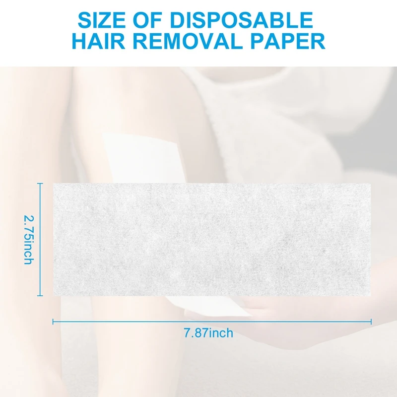 200 Pack Hair Removal Waxing Strips Non Woven Wax Strips Epilating Strips For Face, Legs, Underarms, Body And Bikini, White