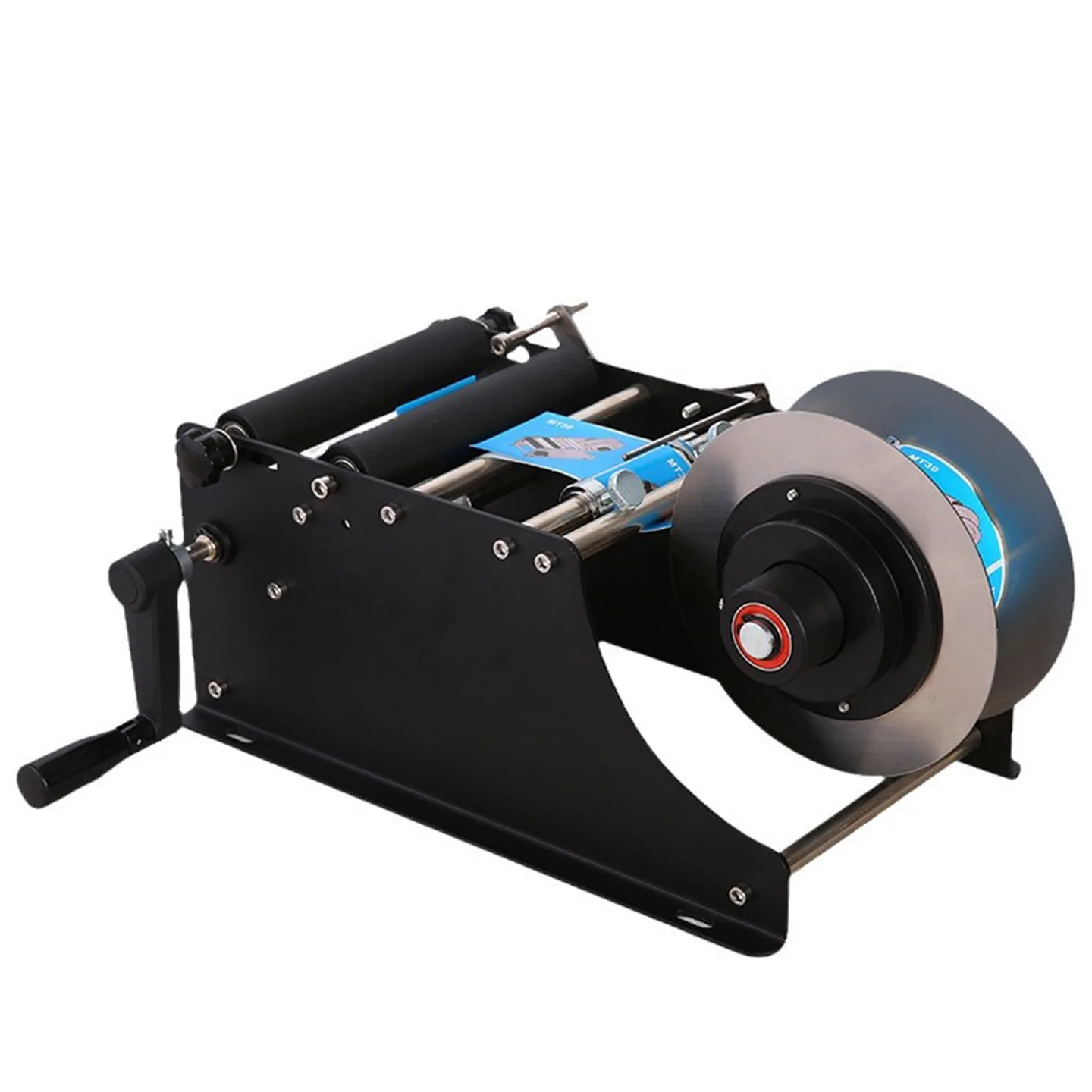Manual round bottle labeling machine Small labeling machine Self-adhesive machine Manual labeling Hand crank
