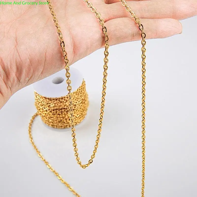 0xxa 65.61feet سلسلة المجوهرات سلسلة سلسلة 0.25-1mm من الفولاذ المقاوم للصدأ لصنع المجوهرات صنع سلسلة DIY #5