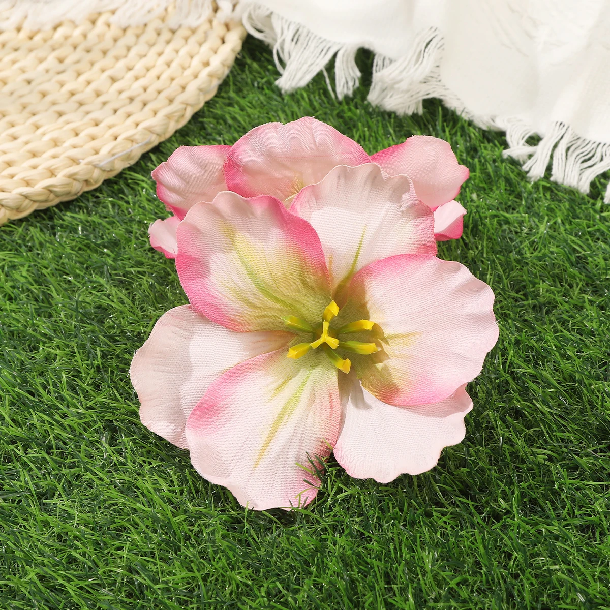 AWAYTR フランス生地ローズフラワーヘア爪クリップ女性女の子ヘアクリップバレッタヘアピンヘアクランプヘアアクセサリーギフト