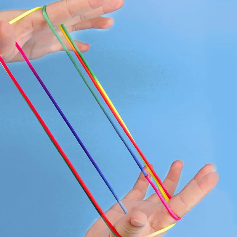 10PCS Rainbow Rope Finger Games For Kids Cats Cradle String Toy Children's Day Festival Birthday Party Favors Kinder Spiele