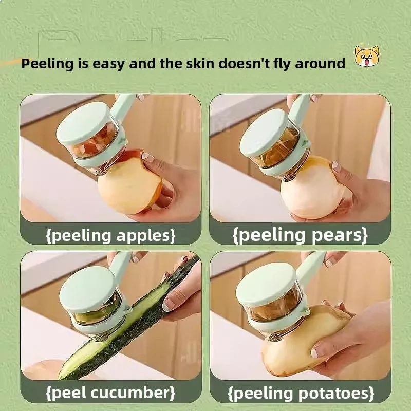 Peel No Splash Storage Peeler Kitchen Gadget Multifunction Vegetable Fruit Cutter Tool