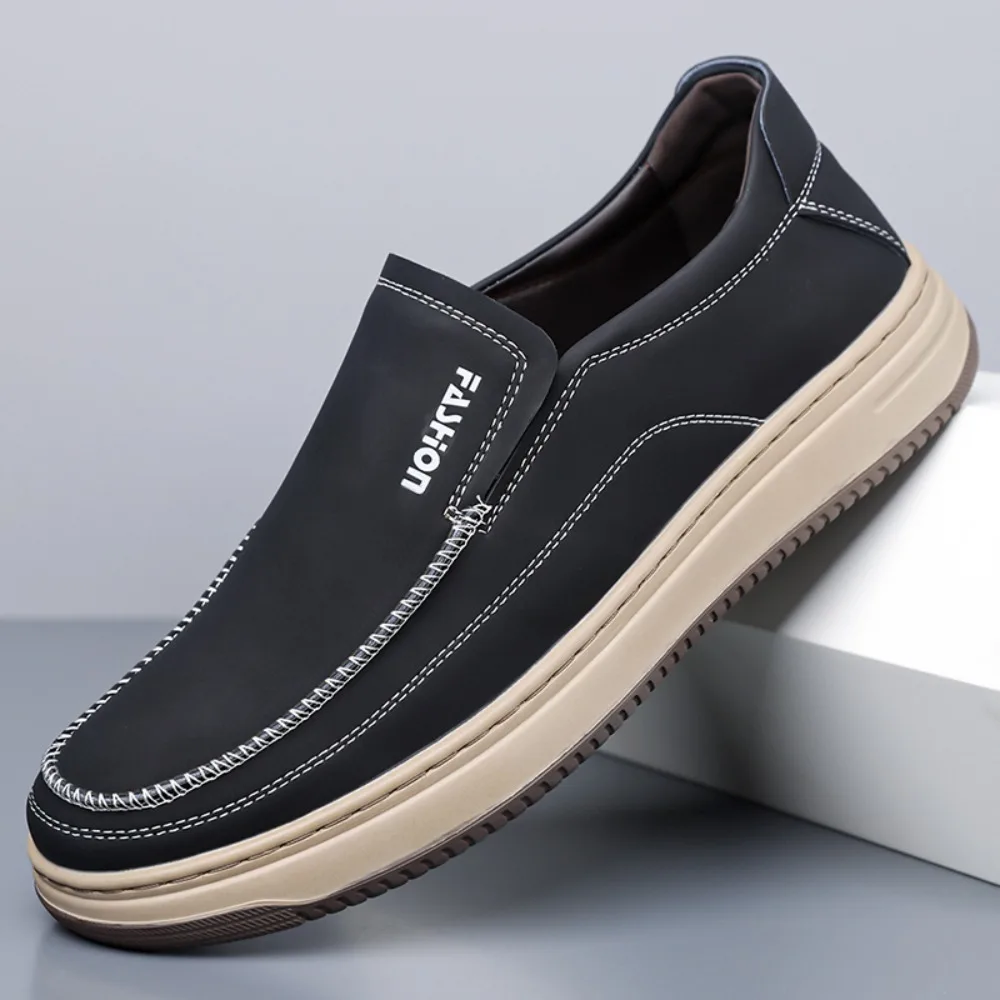 Designer Fashion New Men's Lightweight Patent Leather Thick-soled Platform Shoes Male Walking Sneakers Footwears Zapambre 1 sold