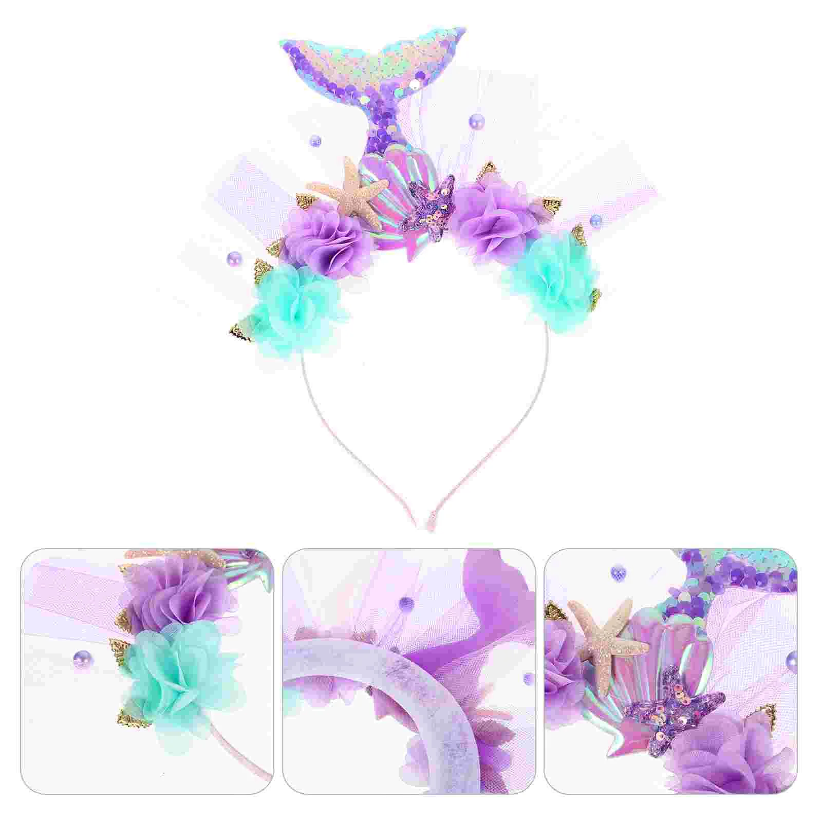 

Mermaid Tail Headband Lovely Headdress Party Accessories Hair Hoops Child