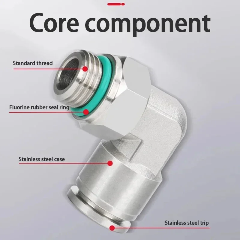 Imagem -03 - Encaixe de Mangueira Pneumática pl Air Tube Connector Quick Release Pipe Fittings Bsp Aço Inoxidável 304
